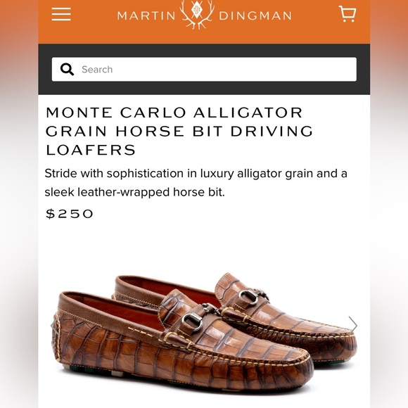 Martin Dingman Monte Carlo Alagator grain horse bit driving loafers 9.5 - Picture 1 of 11